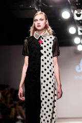 Contrasting Polka Dot Dress